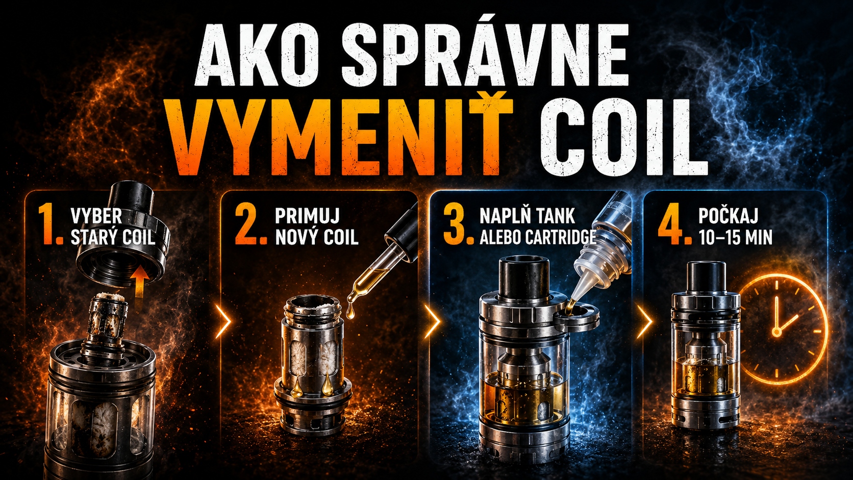 Ako správne vymeniť coil v e-cigarete — postup výmeny a primingu